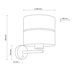 TK Tomasz Krywult Kinkiet boho z abażurem NICOL