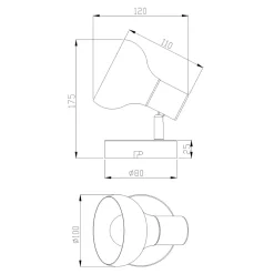 Kinkiet czarny mat LATIKA
