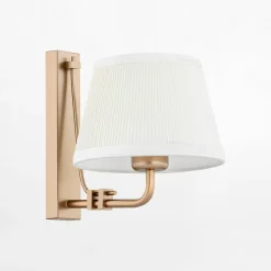 inny Kinkiet do salonu abażur biało-złoty ATRANI