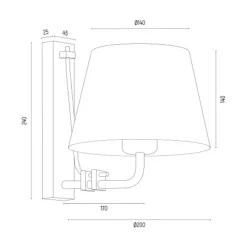 inny Kinkiet do salonu abażur biało-złoty ATRANI