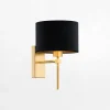 Kinkiety|inny Kinkiet do salonu abażur czarno-złoty ABBANO