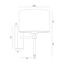 Kinkiety|inny Kinkiet do salonu abażur czarno-złoty ABBANO