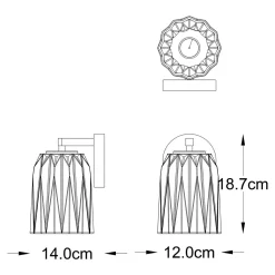 Zumaline Kinkiet do salonu złoty TAZZA