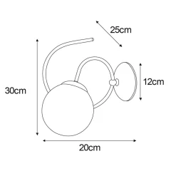 Kinkiety|inny Kinkiet kula czarny FLORO