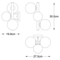 Kinkiety|Zumaline Kinkiet kule złoty MOLECULE
