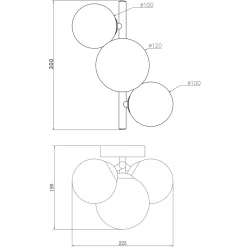 Kinkiety|Zumaline Kinkiet kule złoty VILLA