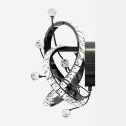 Kinkiety|Zumaline Kinkiet LED czarny chrom MAIA z pilotem