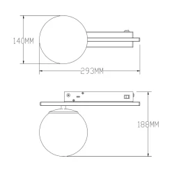 Zumaline Kinkiet LED kulisty klosz NEBULA
