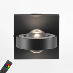 Paul Neuhaus Kinkiet LED RGB Wi-Fi czarny Q-MIA z pilotem