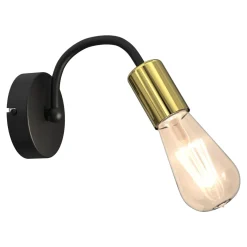 Kinkiety|Luminex Kinkiet loftowy czarno-złoty DOW I