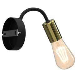 Kinkiety|Luminex Kinkiet loftowy czarno-złoty DOW I