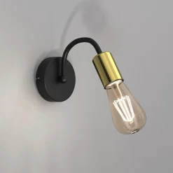 Kinkiety|Luminex Kinkiet loftowy czarno-złoty DOW I