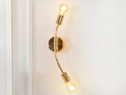 domiluce Kinkiet loftowy złoty KORTE