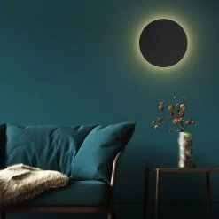 TK Tomasz Krywult Kinkiet minimalistyczny okrągły czarny LUNA NEW 40 cm