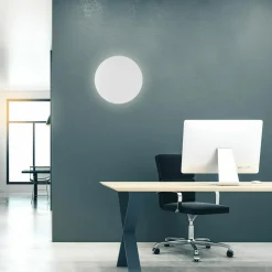 Kinkiety|TK Tomasz Krywult Kinkiet minimalistyczny okrągły biały LUNA NEW 40 cm