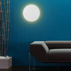 Kinkiety|TK Tomasz Krywult Kinkiet minimalistyczny okrągły biały LUNA NEW 40 cm