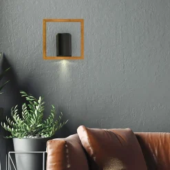 Kinkiety|inny Kinkiet ramka jasne drewno czarny FREY