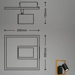 Kinkiety|inny Kinkiet ramka jasne drewno czarny FREY