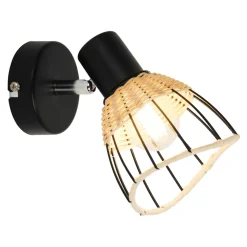 Zumaline Kinkiet rattan czarny GENT