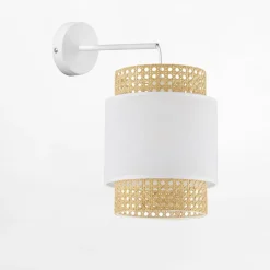 TK Tomasz Krywult Kinkiet rattanowy biały BOHO