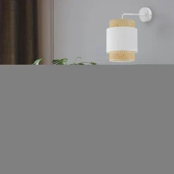 TK Tomasz Krywult Kinkiet rattanowy biały BOHO