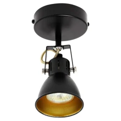 Kinkiety|LED-POL Kinkiet reflektor czarno-złoty ORO FALCO