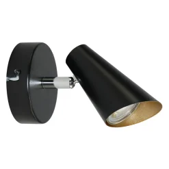 LED-POL Kinkiet reflektor czarno-złoty ORO AQUILA