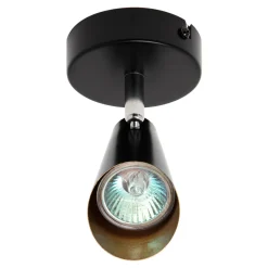 LED-POL Kinkiet reflektor czarno-złoty ORO AQUILA