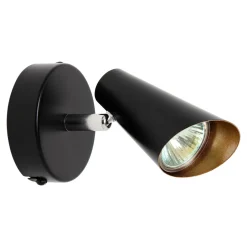 LED-POL Kinkiet reflektor czarno-złoty ORO AQUILA