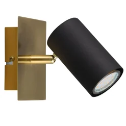 Kinkiet reflektor czarno-złoty MARLEY