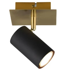 Kinkiet reflektor czarno-złoty MARLEY