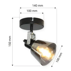 Kinkiety|LED-POL Kinkiet reflektor czarny ORO TRINGA