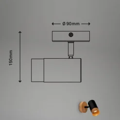 Kinkiety|inny Kinkiet regulowany reflektor jasne drewno czarny PLEK