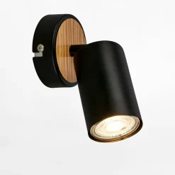 inny Kinkiet spot czarny jasne drewno TIB