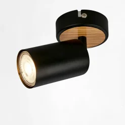 inny Kinkiet spot czarny jasne drewno TIB