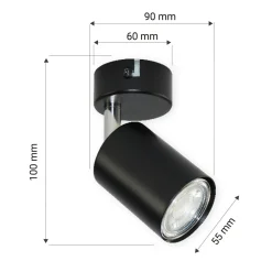 LED-POL Kinkiet spot czarny ORO GAVIA