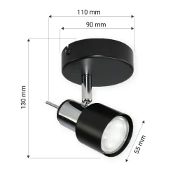 Kinkiety|LED-POL Kinkiet spot czarny ORO STERNA