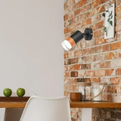 Kinkiety| Kinkiet spot regulowany reflektor czarny AURORA