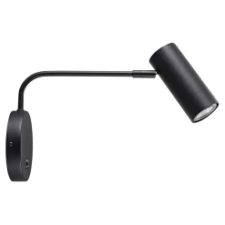 Kinkiety|Zumaline Kinkiet spot z regulowanym ramieniem czarny TUBO