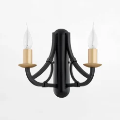 Kinkiety|inny Kinkiet świecznikowy czarno-złoty LORENZO