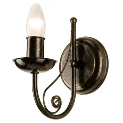 Kinkiety| Kinkiet świecznikowy retro czarno-złoty DONATO