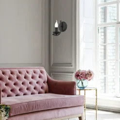 Kinkiety|inny Kinkiet świecznikowy retro czarny LUCY