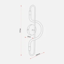 Zumaline Kinkiet wysoki LED czarna BALBO