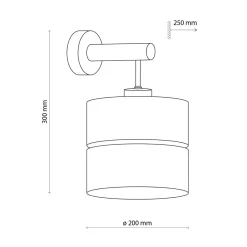 TK Tomasz Krywult Kinkiet z abażurem szary ECO