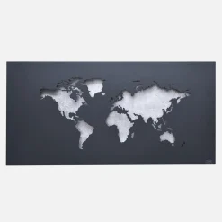 Zumaline Kinkiet z mapą świata srebrny LINDA