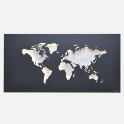 Zumaline Kinkiet z mapą świata srebrny LINDA