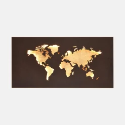 Kinkiety|Zumaline Kinkiet z mapą świata złoty LINDA