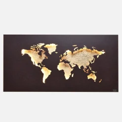 Kinkiety|Zumaline Kinkiet z mapą świata złoty LINDA