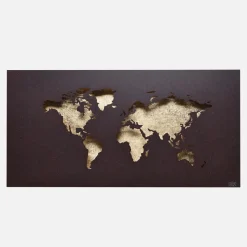 Kinkiety|Zumaline Kinkiet z mapą świata złoty LINDA