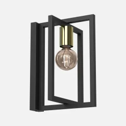 Kinkiety|Luminex Kinkiet z ramkami czarno-złoty BELFORT